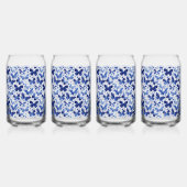 Vlinder Waterverf Blauw Monogram Initiaal Blikvorm Glas (Links)