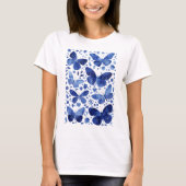 Vlinder Waterverf blauw T-shirt (Voorkant)