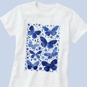 Vlinder Waterverf blauw T-shirt