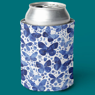 Vlinder Waterverf Blauwe Koelbox Blikjeskoeler