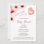 Vlinder Waterverf Cherry Blossom Baby shower Kaart (Voorkant)