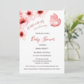 Vlinder Waterverf Cherry Blossom Baby shower Kaart (Staand voorkant)