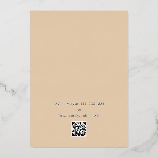 Vlinder Waterverf Goudfolie Uitnodiging (Achterkant)