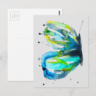 Vlinder waterverf grillige waterverf briefkaart
