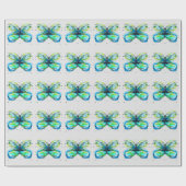 Vlinder waterverf grillige waterverf cadeaupapier (Vlak)