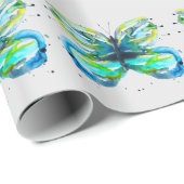 Vlinder waterverf grillige waterverf cadeaupapier (Rol Hoek)