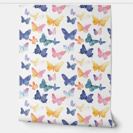 Vlinder Waterverf Kleurrijk Patroon Behang