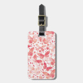Vlinder Waterverf Koraal Roze Gepersonaliseerd Bagagelabel (Voorkant verticaal)