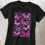 Vlinder Waterverf Magenta Roze T-shirt<br><div class="desc">Magenta roze en witte waterverf vlinderschilderij. Originele kunst van Nic Squirrell.</div>
