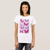 Vlinder Waterverf Magenta Roze T-shirt (Voorkant volledig)