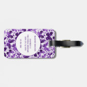 Vlinder Waterverf Paarse Monogram Bagagelabel (Achterkant horizontaal)