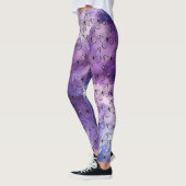 Vlinder Waterverf Patroon Paarse Leggings (Links)