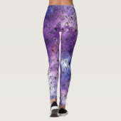 Vlinder Waterverf Patroon Paarse Leggings (Achterkant)