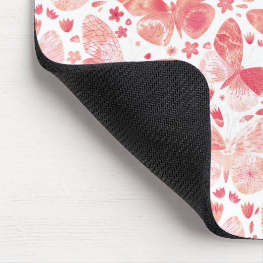 Vlinder Waterverf PInk Muismat (Hoek)