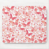 Vlinder Waterverf PInk Muismat (Voorkant)