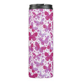 Vlinder Waterverf roze gepersonaliseerd Thermosbeker (Achterkant)