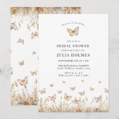 Vlinder Waterverf Wildflower Vrijgezellenfeest Kaart (Voorkant / Achterkant)