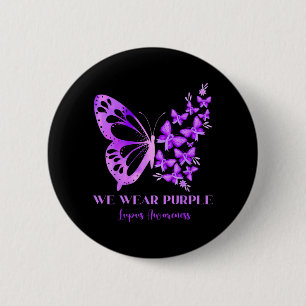 Vlinder We dragen paars voor Lupus-bewustzijn Ronde Button 5,7 Cm