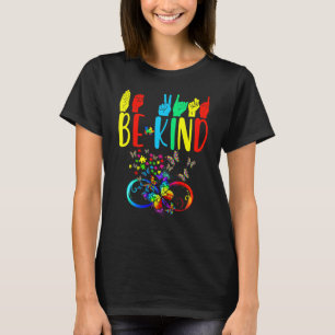 Vlinder Wees Aardig Autisme Bewustzijn Maand Gebar T-shirt