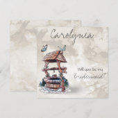 VLINDER WENSEN GOED BRUIDSMEISJE UITNODIGEN KAART (Voorkant / Achterkant)