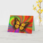 vlinder wenskaart kaart (Gele Bloem)