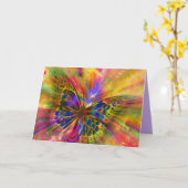 vlinder wenskaart kaart (Gele Bloem)