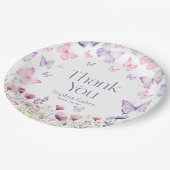 Vlinder Wildbloem Bedankt  Papieren Bordje (Gekanteld)