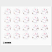 Vlinder Wildbloem Dank Je Ronde Sticker (Vel)
