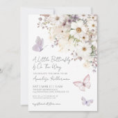 Vlinder Wilde Bloem Baby Shower Kaart (Voorkant)