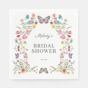 Vlinder Wilde Bloem Baby Shower Servet