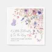 Vlinder Wilde Bloem Baby Shower Servet (Voorkant)