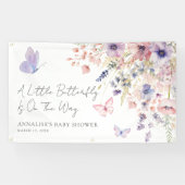 Vlinder Wilde Bloem Baby Shower Spandoek (Horizontaal)