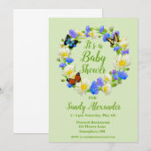 Vlinder Wilde Bloem Baby Shower Uitnodigingen (Voorkant / Achterkant)