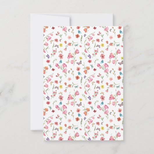 Vlinder Wilde Bloem Bruidsboeket Dankkaart Bedankkaart (Achterkant)