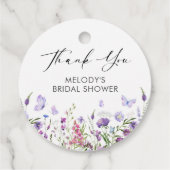 Vlinder Wilde Bloem Bruiloftsborrel Bedankjes Labels (Achterkant)