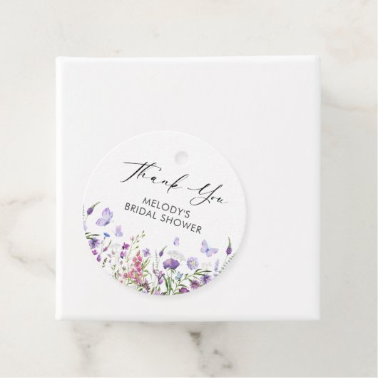 Vlinder Wilde Bloem Bruiloftsborrel Bedankjes Labels (In situ)