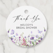 Vlinder Wilde Bloem Bruiloftsborrel Bedankjes Labels (Voorkant)