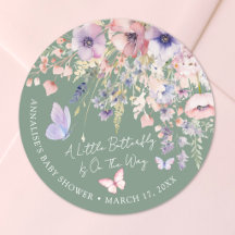 Vlinder Wilde Bloem Groene Baby Borrel