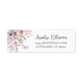 Vlinder Wilde Bloem Retouradres Etiket (Voorkant)