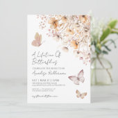 Vlinder Wilde Bloemen Bruidsdiner Kaart (Staand voorkant)