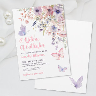 Vlinder Wilde Bloemen Bruidsdiner Kaart