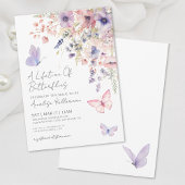 Vlinder Wilde Bloemen Bruidsdiner Kaart