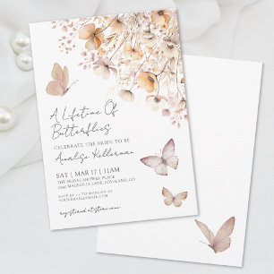 Vlinder Wilde Bloemen Bruidsdiner Kaart