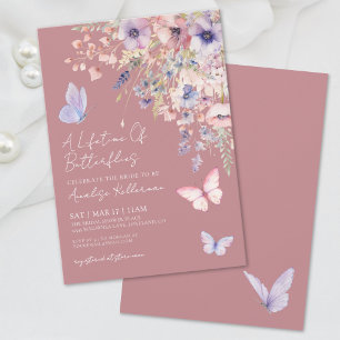 Vlinder Wilde Bloemen Bruidsdiner Kaart