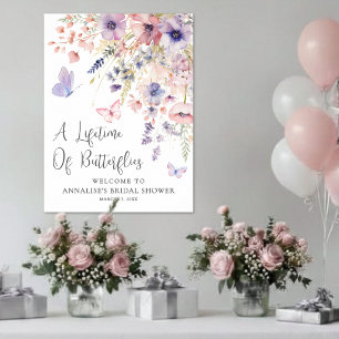 Vlinder Wilde Bloemen Bruidsdiner Poster