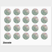 Vlinder Wilde Bloemen Bruidsdiner Ronde Sticker (Vel)