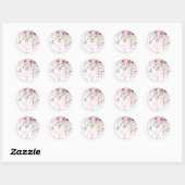 Vlinder Wilde Bloemen Bruidsdiner Ronde Sticker (Vel)
