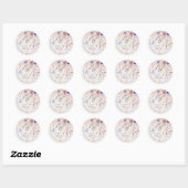 Vlinder Wilde Bloemen Bruidsdiner Ronde Sticker (Vel)