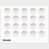 Vlinder Wilde Bloemen Bruidsdiner Ronde Sticker (Vel)