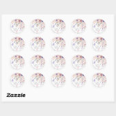 Vlinder Wilde Bloemen Bruidsdiner Ronde Sticker (Vel)